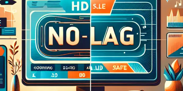 A modern digital shopping environment showcasing a sleek device, online shopping symbols, and a cozy living room setting.